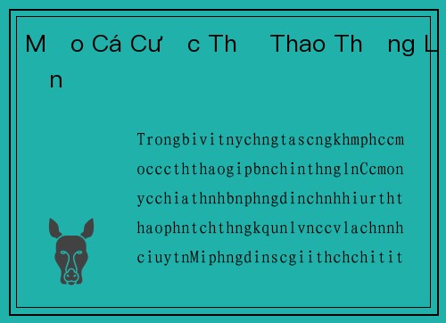 Mẹo Cá Cược Thể Thao Thắng Lớn
