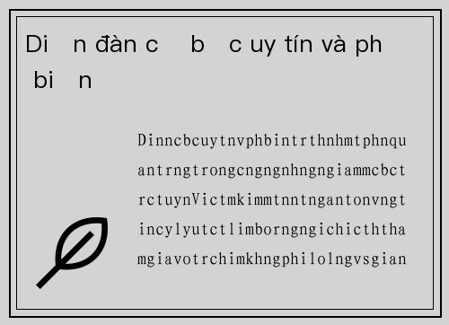 Diễn đàn cờ bạc uy tín và phổ biến