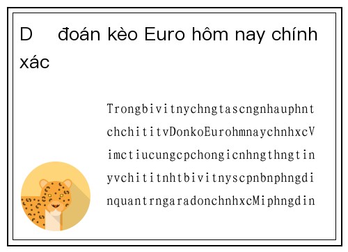 Dự đoán kèo Euro hôm nay chính xác